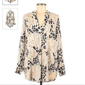 Satin printed button-down blouse by Richard Allan for H&M